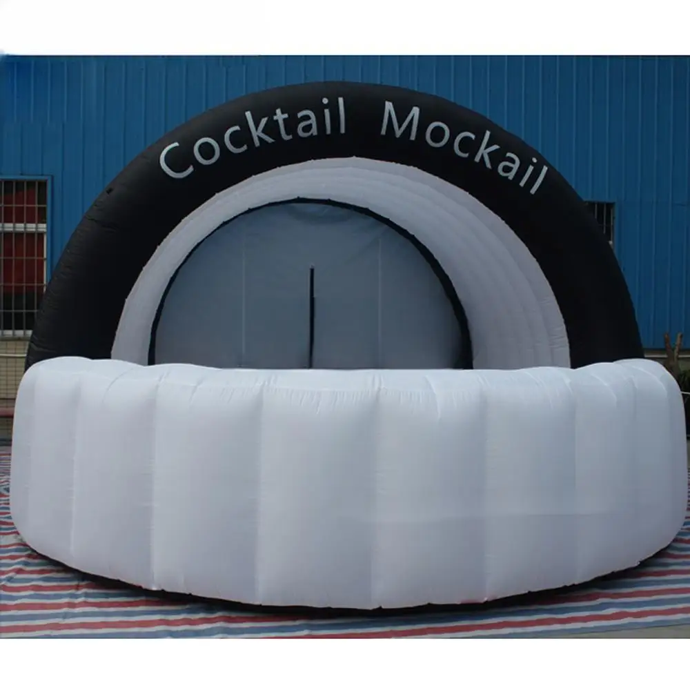 Portable Inflatable Cocktail Bar With Led Lights Outdoor Dringkings Kiosk Serving Counter DJ Booth For Party Decoration