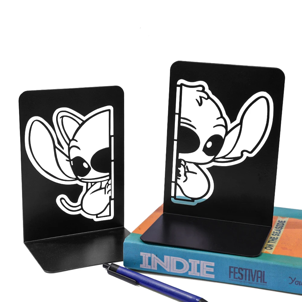 

Cute Stitch Metal Bookend Home Decor Gift Student Fashion Study Stationery Desk Decoration Heavy Duty Bookend