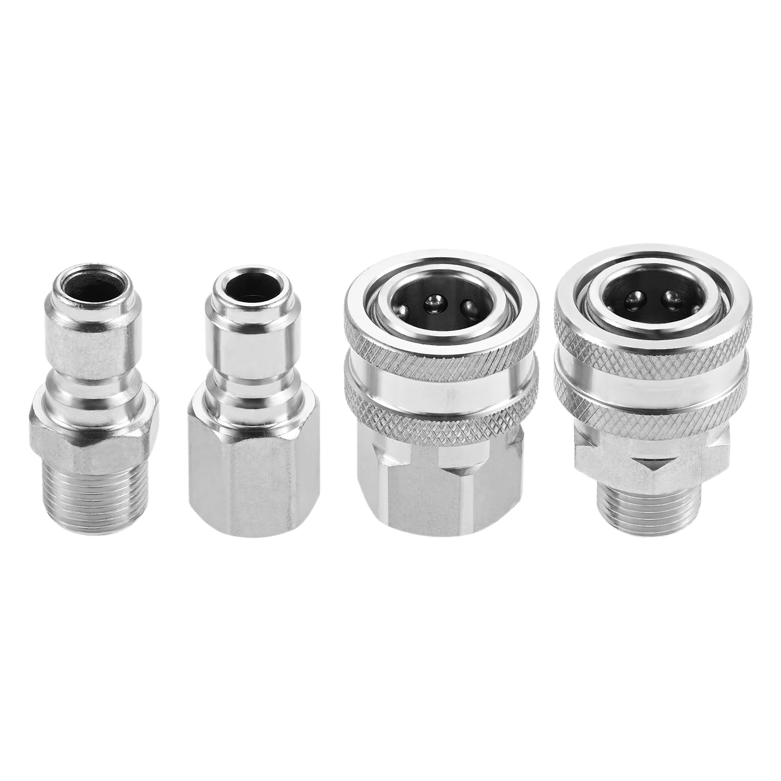 4pcs 3/8 Inch Quick Connect Fittings Stainless Steel Pressure Washer Fittings Male and Female Washer Quick Disconnect 5000 PSI