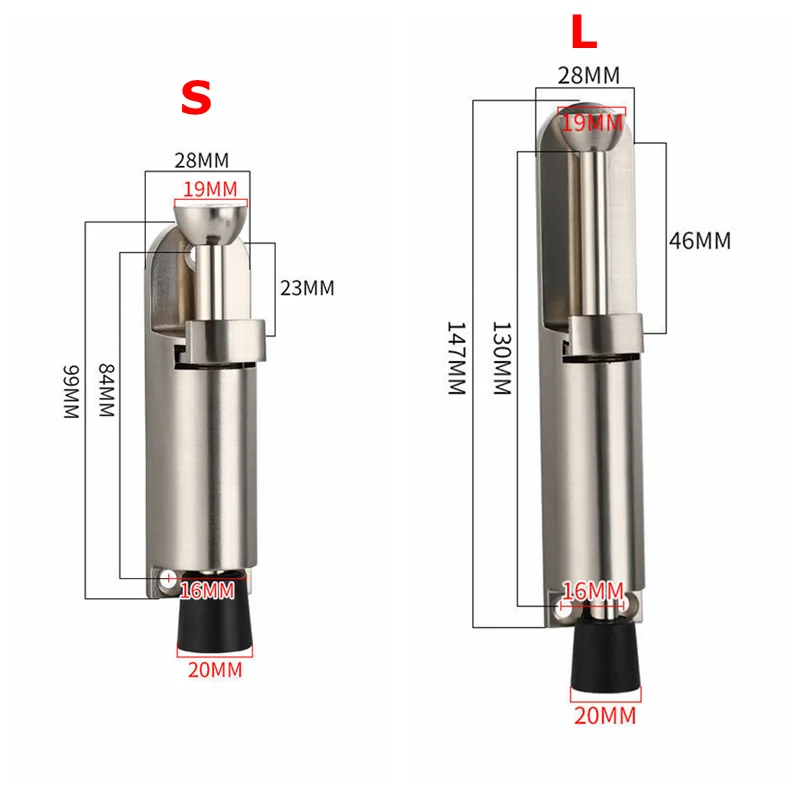 Telescopische Deurstopper Veerbelast Heavy Duty Stop Metalen Verstelbare Positie Met Voetrem Wiggen Voor Deur Bodemnaad