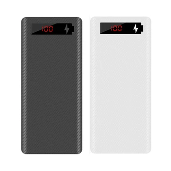 CPDD L8 LCD ekran kendi başına 6x18650 pil güç banka kabuğu taşınabilir harici kutu pil Powerbank koruyucu olmadan