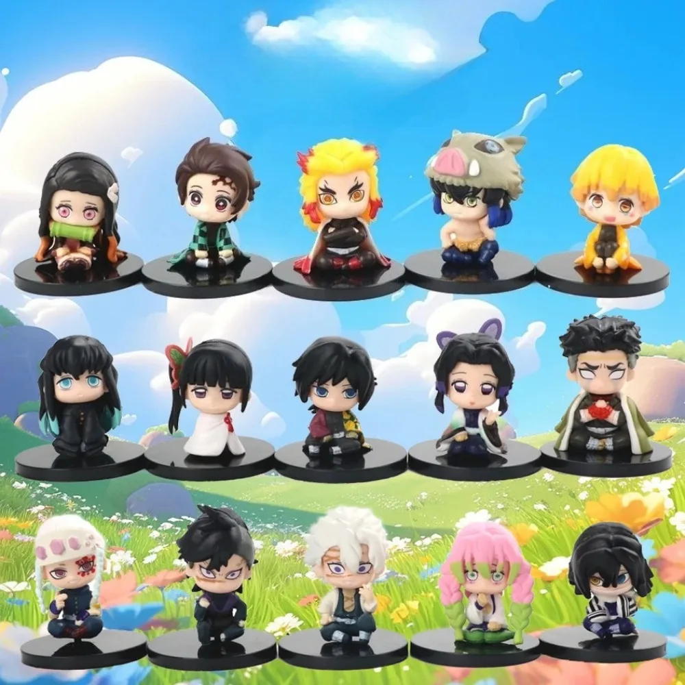 Boneca fantasma versão q tanjiro nidouzi inosuke zenizu personagem de ação pvc modelo quarto decoração presente anime periféricos