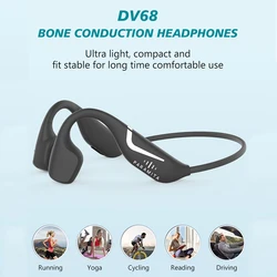 Paramta-auriculares inalámbricos de conducción ósea DV68, Bluetooth BT5.3, batería Dual, batería superlarga, resistente al agua, para deportes, correr y montar