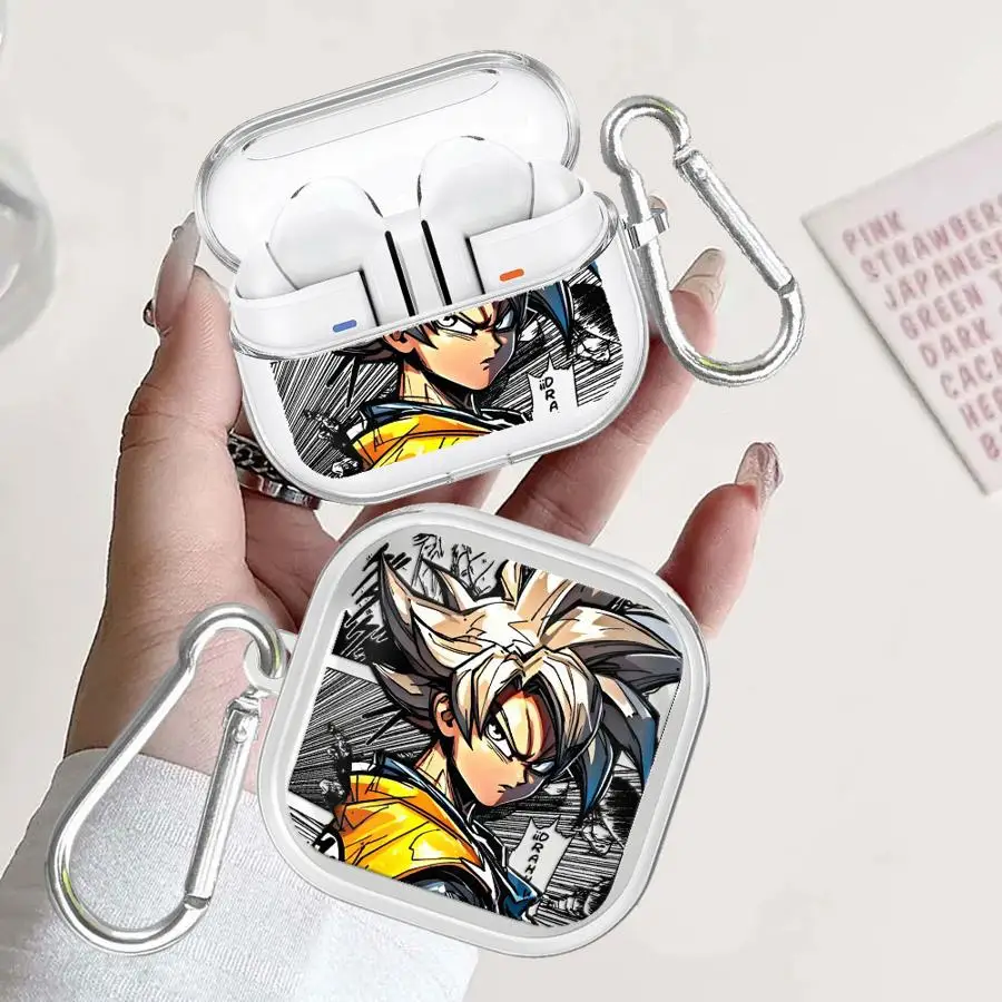 D-ragonS B-allS Son Goku Cool Case For Samsung Galaxy Buds 3Pro 4 Pro 4Pro 2 2Pro 3 FE Live Clear Earphone Cases Cover With Hook