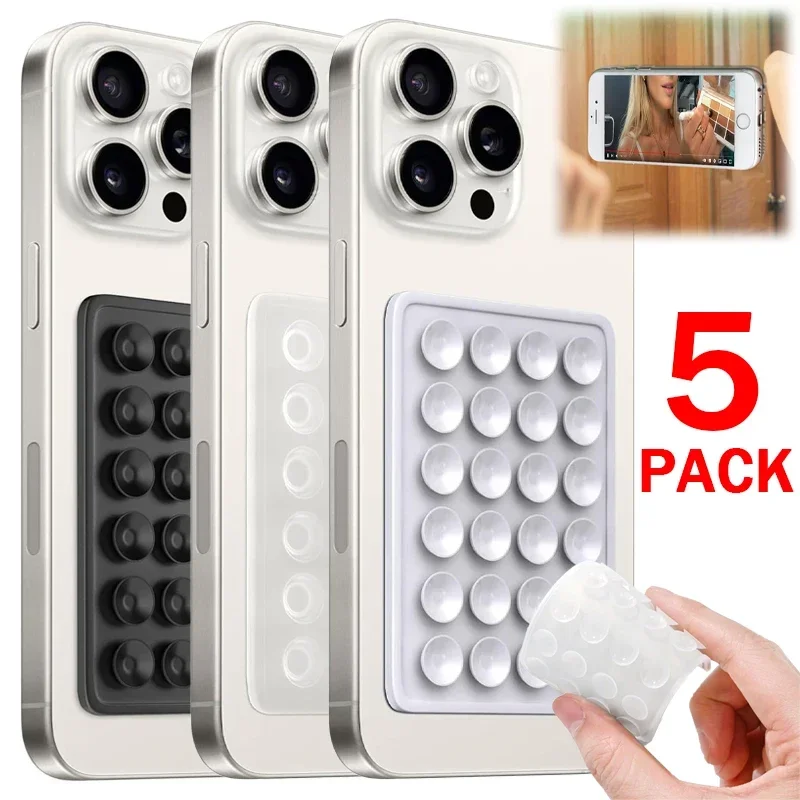 1-5PCS Adhesive Silicone Suction cup Phone Case Mount Strong Grip Holder Hands-Free Cellphone Stands for Mirror Shower Fridge