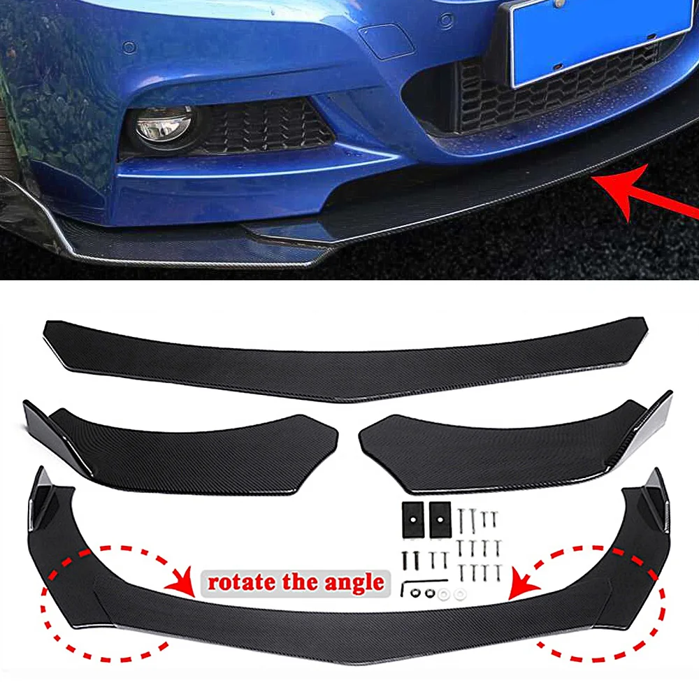 العالمي سيارة الجبهة الوفير الشفاه طقم الجسم ، الذقن الوفير ، المفسد ، الخائن ، الناشر ، أسود ، ألياف الكربون ، دودج ، هوندا ، سوبارو ، 3 قطعة #2