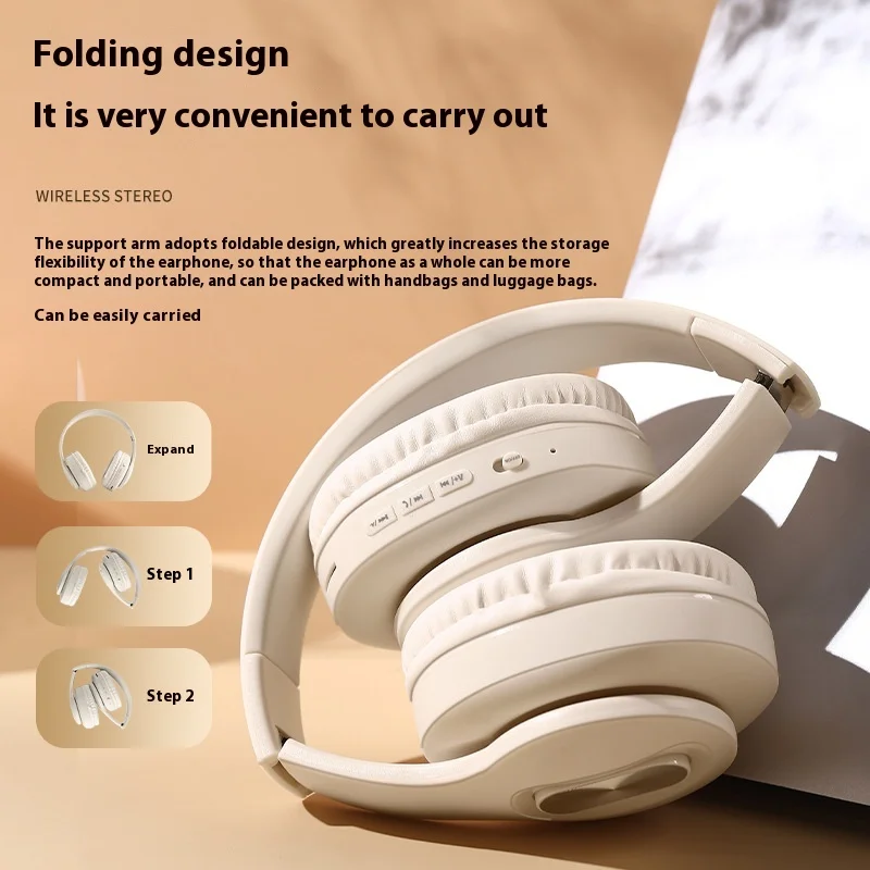 ANC Noise Reduction Ear Protection Head-mounted Bluetooth Headset Long Battery Life Wireless Metal Retractable Headset