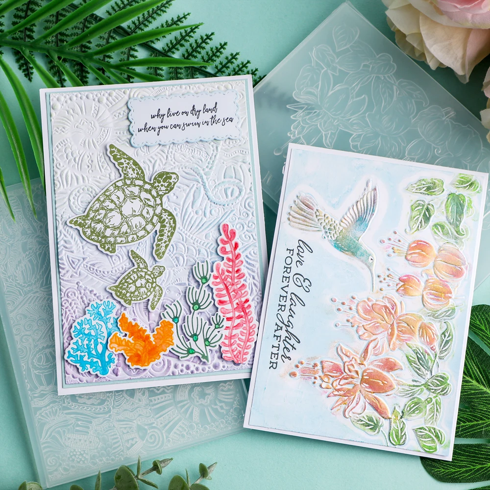 3D Embossing Folders and Matching Die-Cuts Set Flower and Lace Elements Metal Material Transparent Various Floral Themes