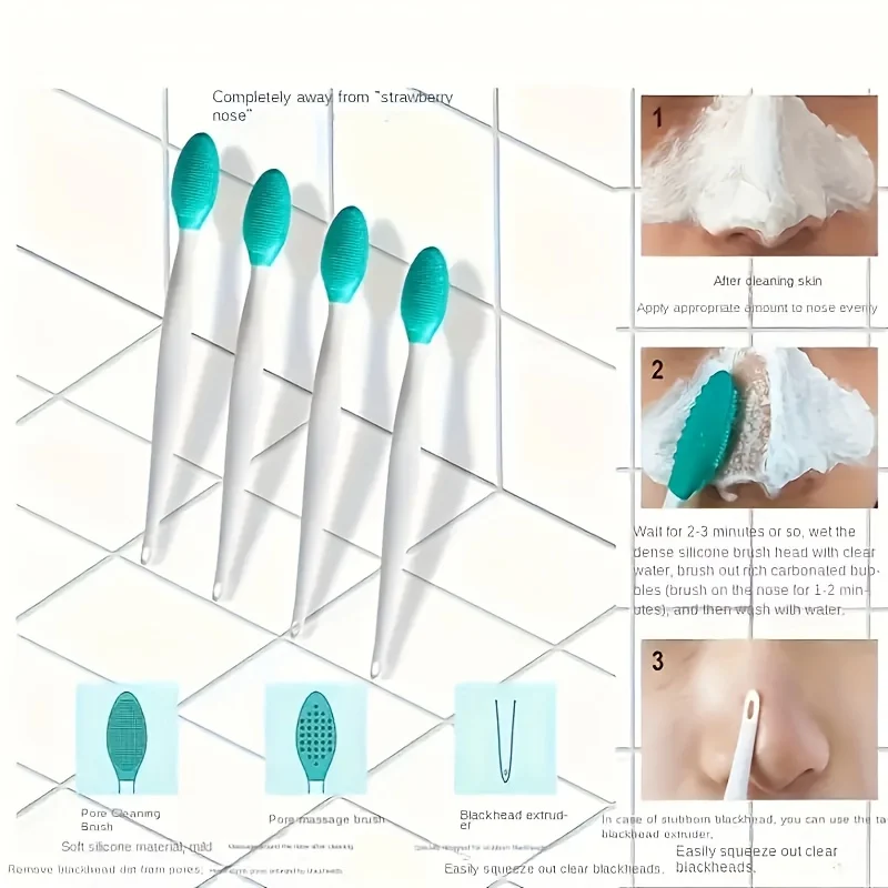 Soft silicone facial mask brush mini makeup brush head, nose and mouth corners, silicone exfoliating lip brush with skin cleanin