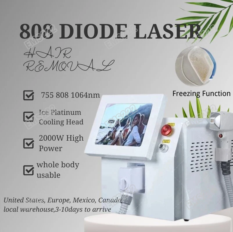 

Diode Laser Hair Removal Device Sapphire Ice Platinum Cooling System High-tech 3 Wavelengths Suitable For All Skin Tones Safe