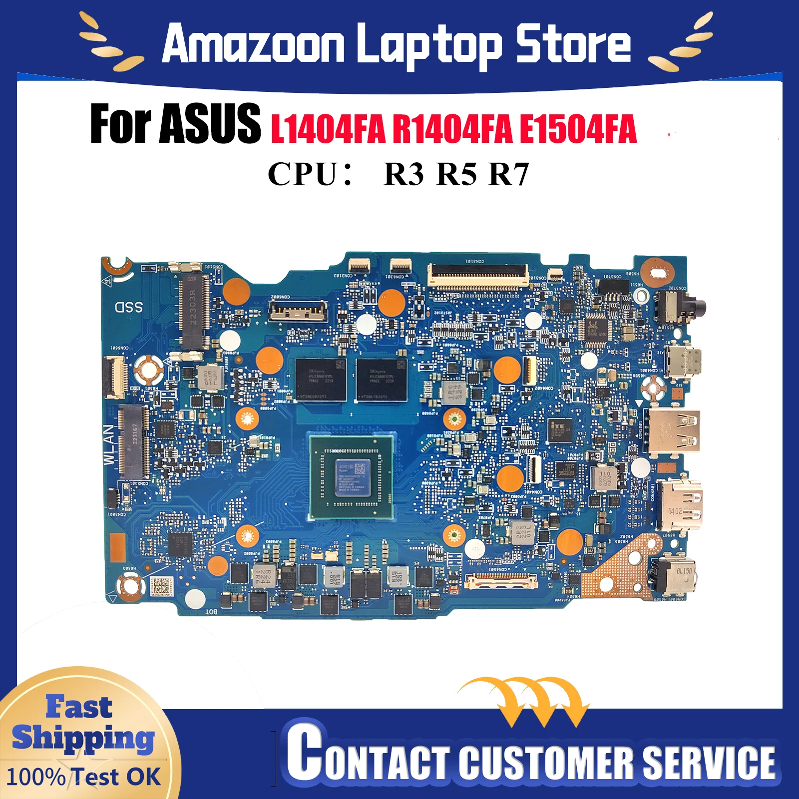 

E1504GA Материнская плата для ноутбука ASUS EeeBook E14 L1404FA R1404FA E1504FA E1404F Материнская плата с процессором R3 R5 R7 100% tests OK быстрая доставка