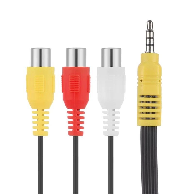 3.5mm one in three AV adapter cable Male to 3 RCA red white yellow video cable Lotus female audio adapter cable D6