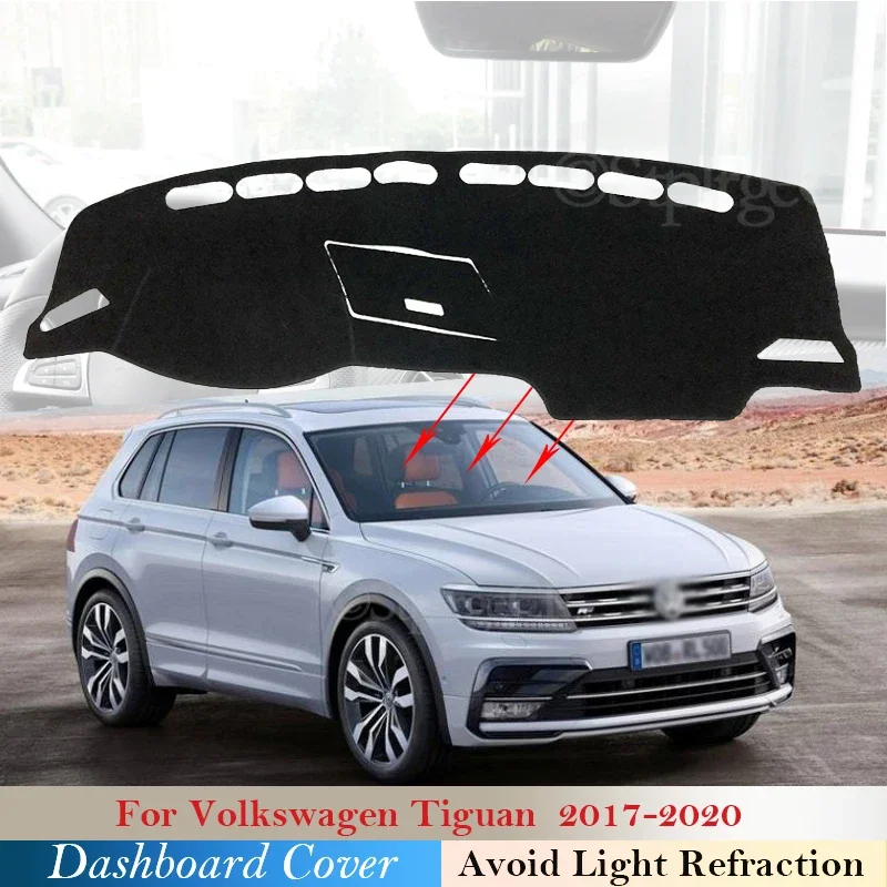 Dashboard Cover Protective Pad for Volkswagen VW Tiguan MK2 2017 2018 2019 2020 Accessories Dash Board Sunshade Anti-UV Carpet