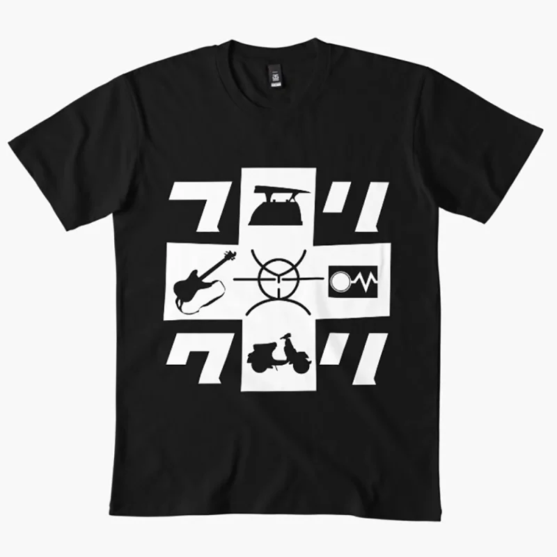 

FLCL Iconic Icons FLCL Manga Gift t shirt for Anime lover Fooly Cooly Graphic shirts Y2K clothes All size Tops Jpana Cartoon tee