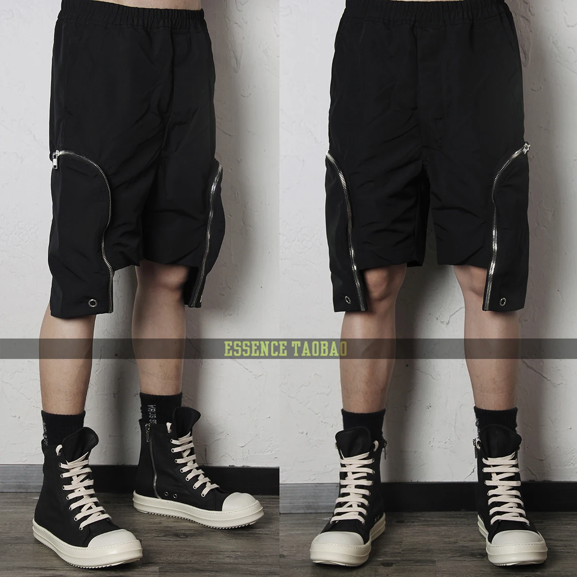 

ential RO 20 Men's Cargo Workwear ort Pants Five-Quarter Zipper ket Trendy Streetwear Casual Loose Fit Urban Sle