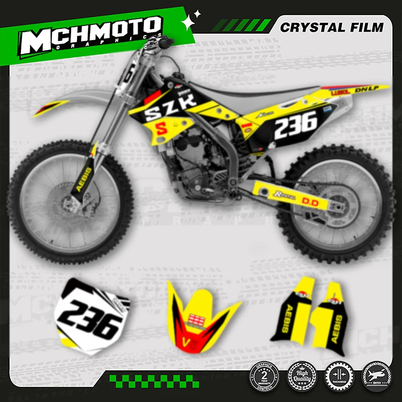 

MCHMFG MOTO Custom Team мотоциклетная графика фоновая наклейка комплект наклеек для SUZUKI 2004 2005 2006 RMZ250 006