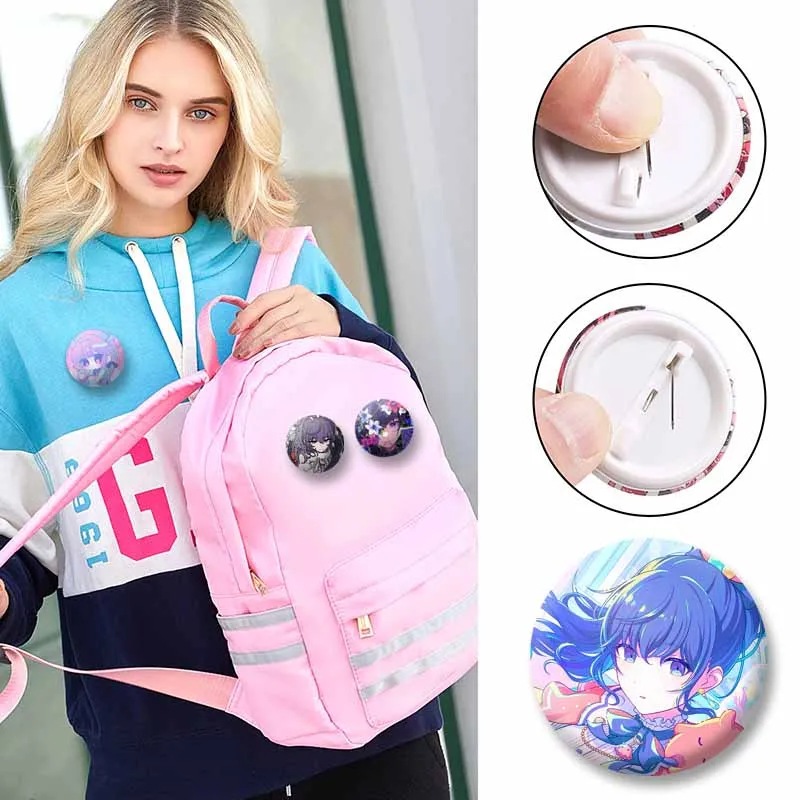 Cartoon Girls Asahina Mafuyu Enamel Pin Fantasy Game PJSK Button Brooches on Clothes Bag Accessories Lapel Badge Jewelry Gifts