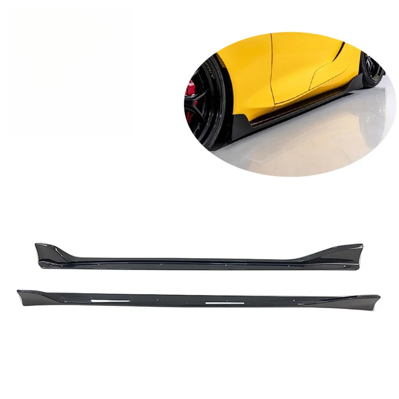 High Quality AG Style Lightweight Carbon Fiber Aerodynamic Side Skirts Exterior Body Parts Fits A90 A91 2019+