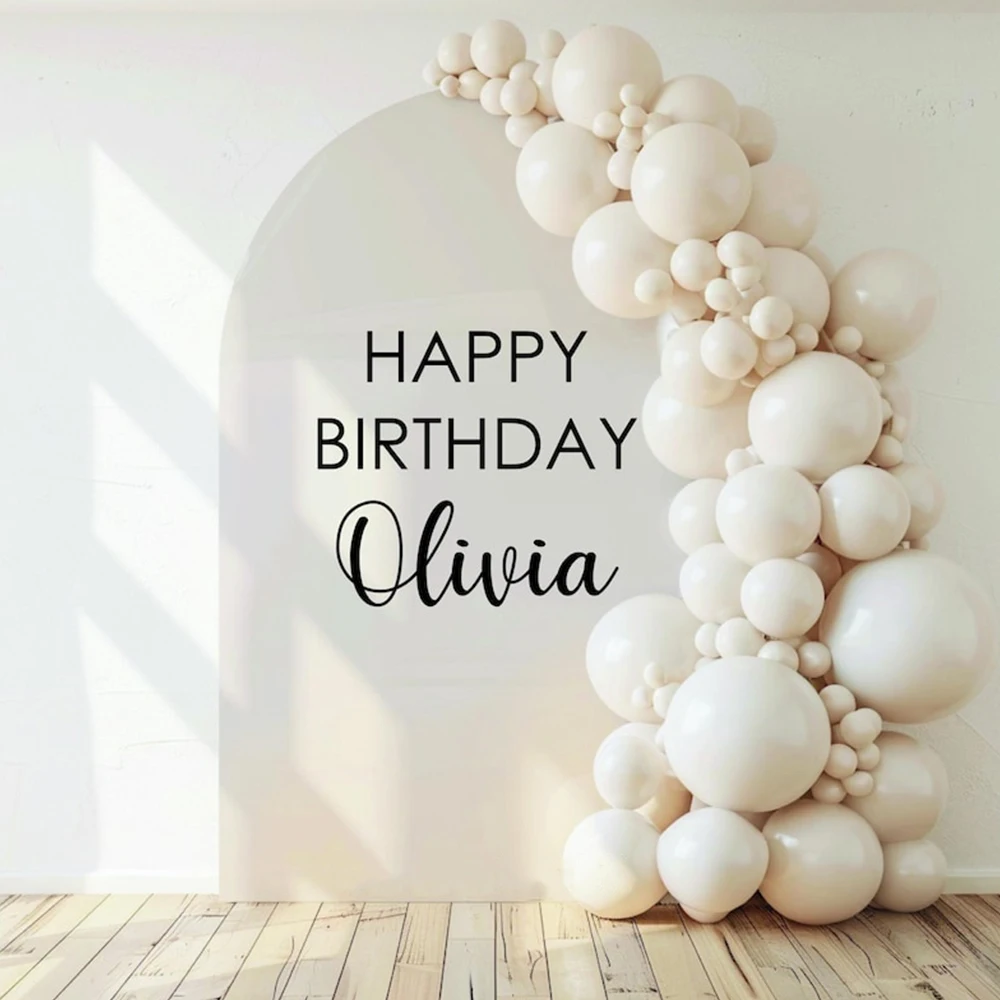 1pc Diy Personalize Custom Name HAPPY BIRTHDAY Family Wall Stickers Mural Art Home Decor For Hallway Wall Decoration Murals