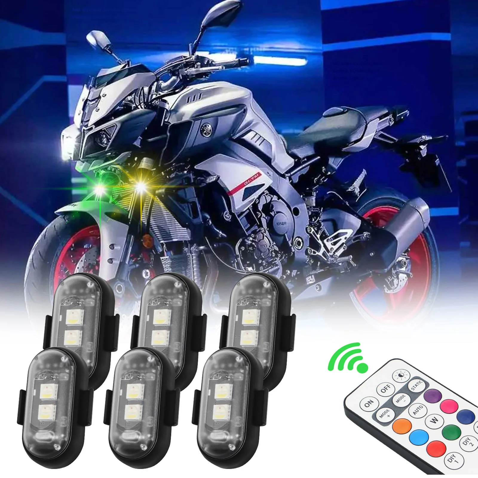 

Car Strobe Light 8 Color Remote Motorcycle Flash Led Anti-collision Warning Lamp,Drone Strobe Light,Scooter led Lights
