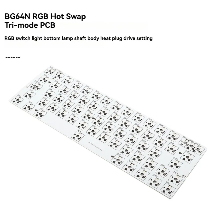 

BG64N Tri-mode PCB Left Shift 64 Layout Bluetooth Wired 2.4G Hot Swap RGB Customized Mechanical Keyboard PCB Accessories DIY