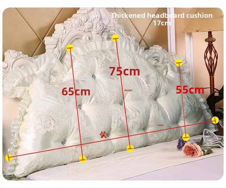 

Princ Sle Bed Head Pillow Soft Plu Tat Double Size Barest Cuion Bedroom Decor Triangular ape European Sle
