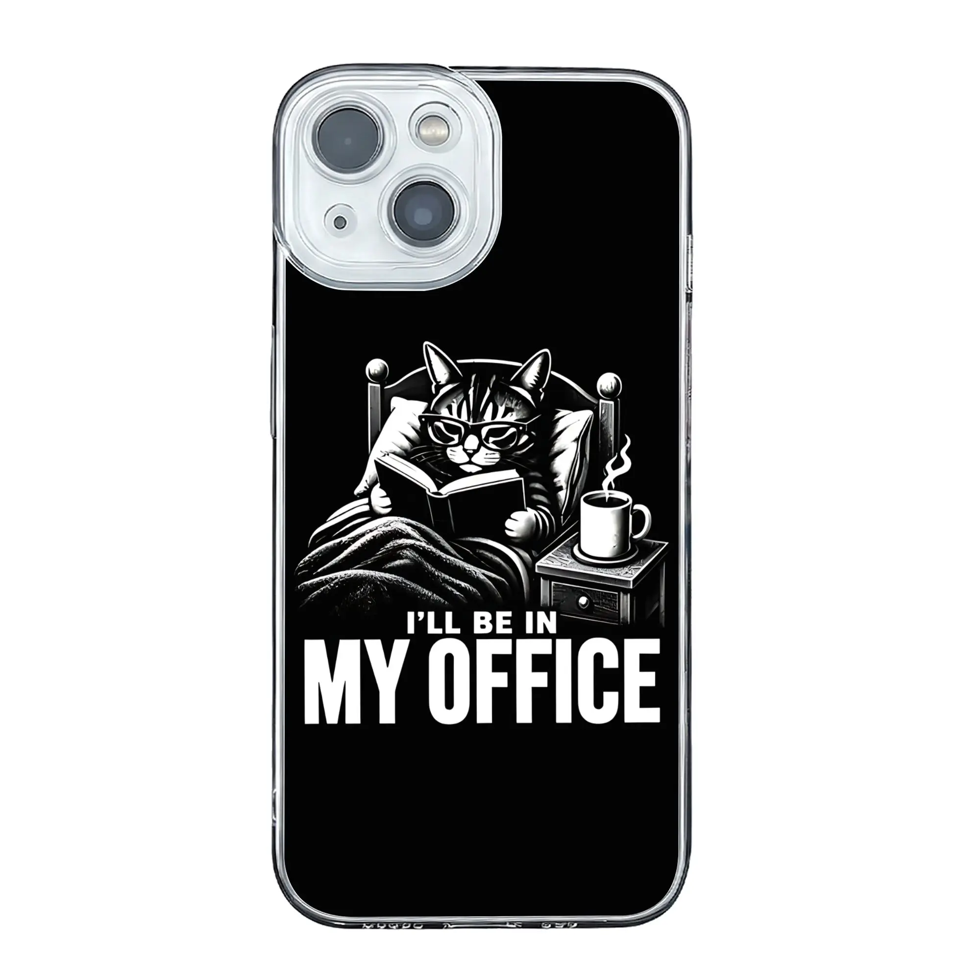 Cat Reading In Bed “I’Ll Be In My Office” Book Lover  anti-collision Phone Case for IPhone 17 16 15 14 13 12 11 Pro Max Cover