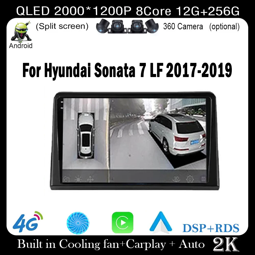 9 Inch For Hyundai Sonata 7 LF 2017-2019 Android 14 Car Multimedia Radio 4G Carplay Bluetooth player Auto GPS Navigation Stereo 