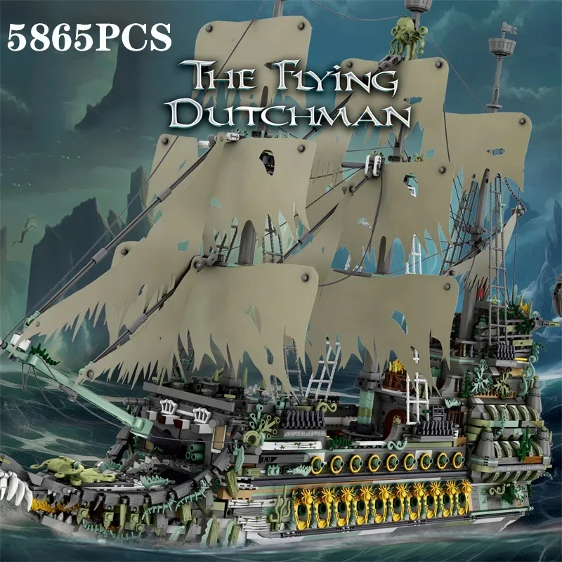 5865pcs The Flying Dutchman Pirate Ship Building Blocks Ghost Ship Model Bricks Assembling Diy Toys For Kids Birthday Gifts