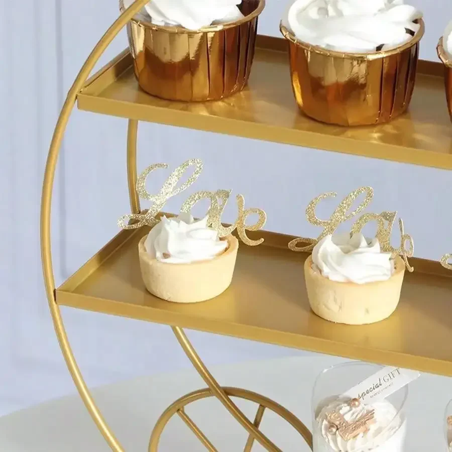European Style Crown Dessert Rack, Multi-Layered Pastry Display Stand With 3 Tiers For Wedding And Afternoon Tea Presentation