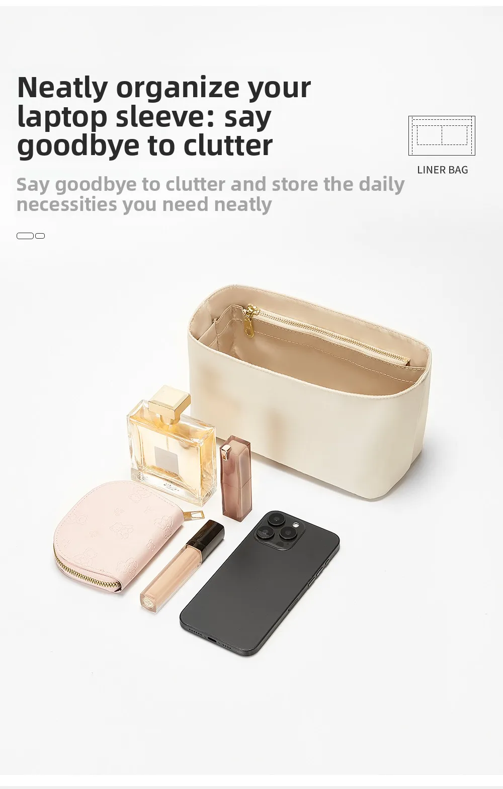 Waterproof Bag Insert Storage For Garden Party23mini Nylon Bag Organizer Insert Bag Support Bag Liner Handbag Bag Accessories