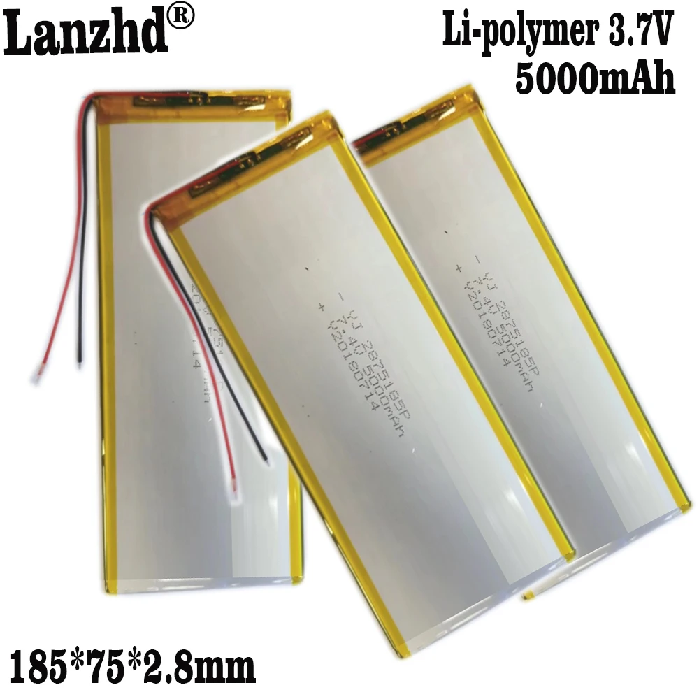 1-10PCS New 2875185 5000mAh 3.7V Li Polymer Battery Cell For Table computer medical equipment engineering equipment