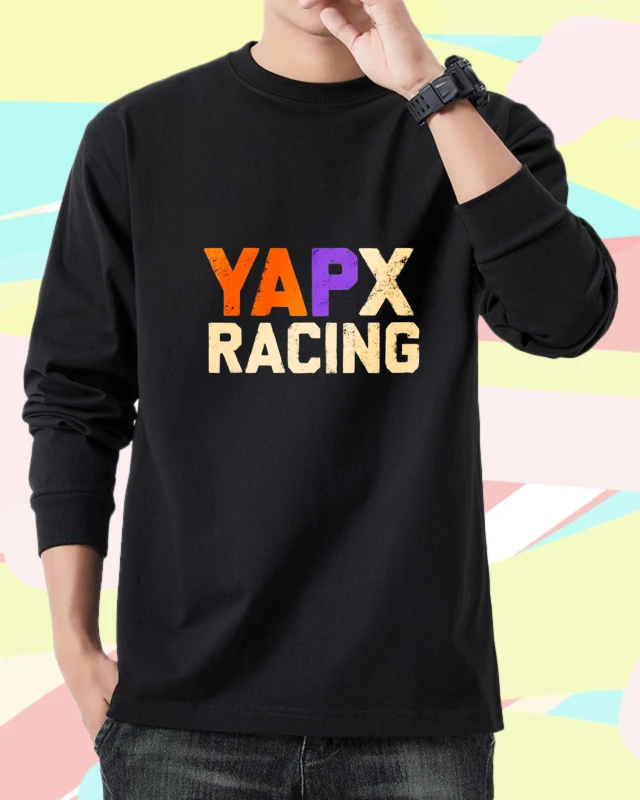 

T shirt for men autumn High Street Comfortable Long sleeves Graphic tee Yapx Racing Y2k Christmas Printed t shirt High Street