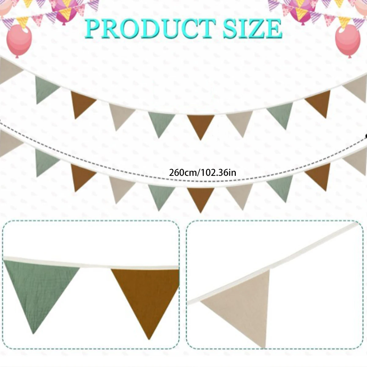 2.6m Cute Birthday Bunting Children\'s Room Pull Flower Kindergarten 10 Hanging Flags Triangle Flag Party Decoration Arrangement