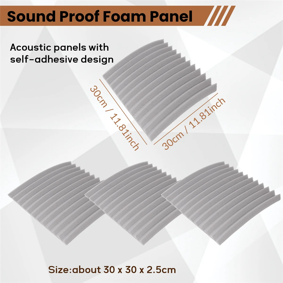 

ABXY 12-упаковка самоклеящихся акустических панелей, звукоизоляционные пенопластовые панели, звукоизоляционные стеновые панели высокой плотности для дома (серые)