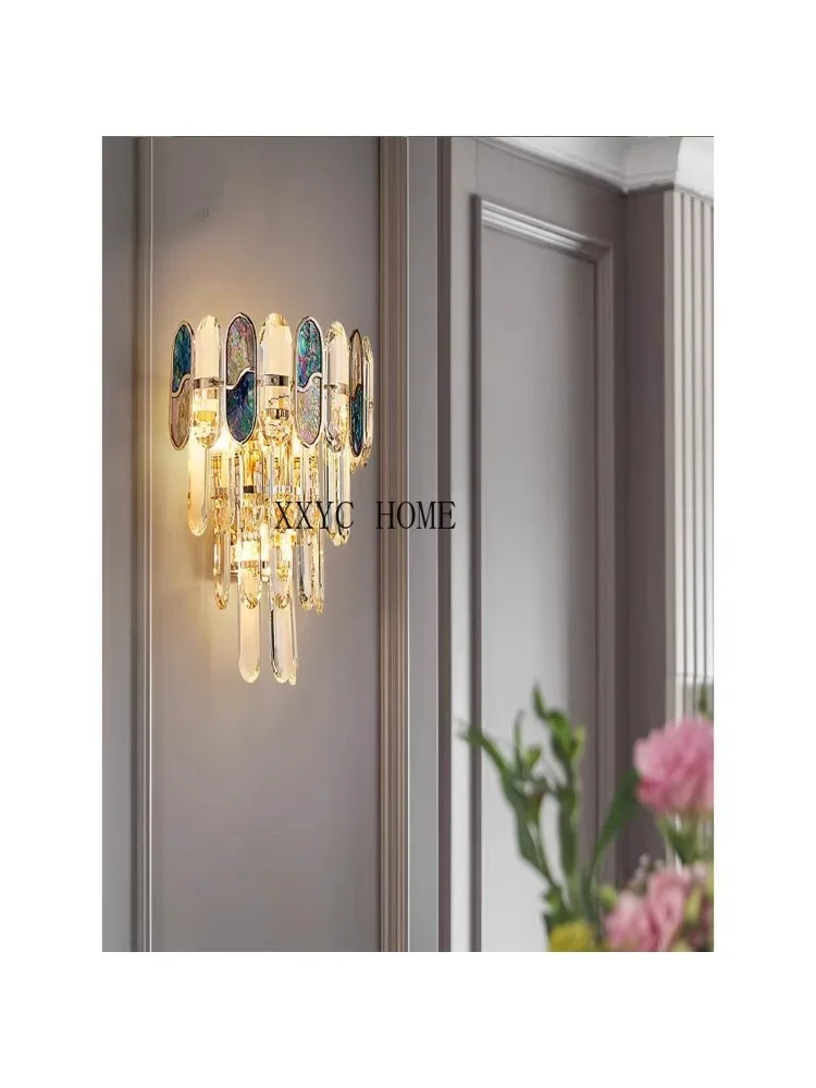 Modern Minimalist Bedroom Living Room Television Background Wall Light Luxury Crystal Wall Lamp