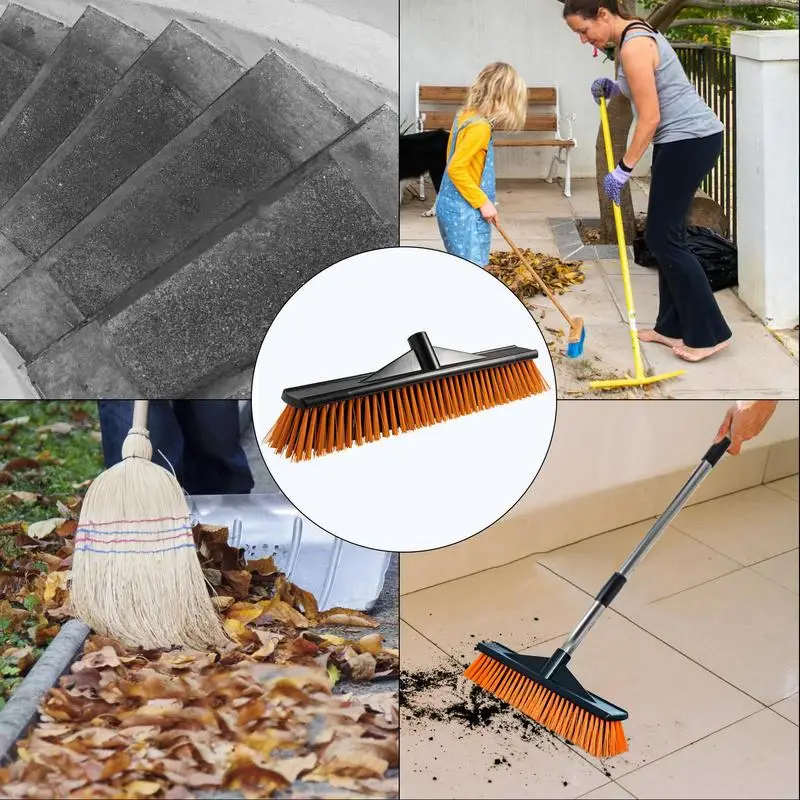 Hard Bristle Broom Stiff Bristle Scrubber Portable Floor Scrub Brush Grout Brush Outdoor Sweeping Brush For Warehouses Garages