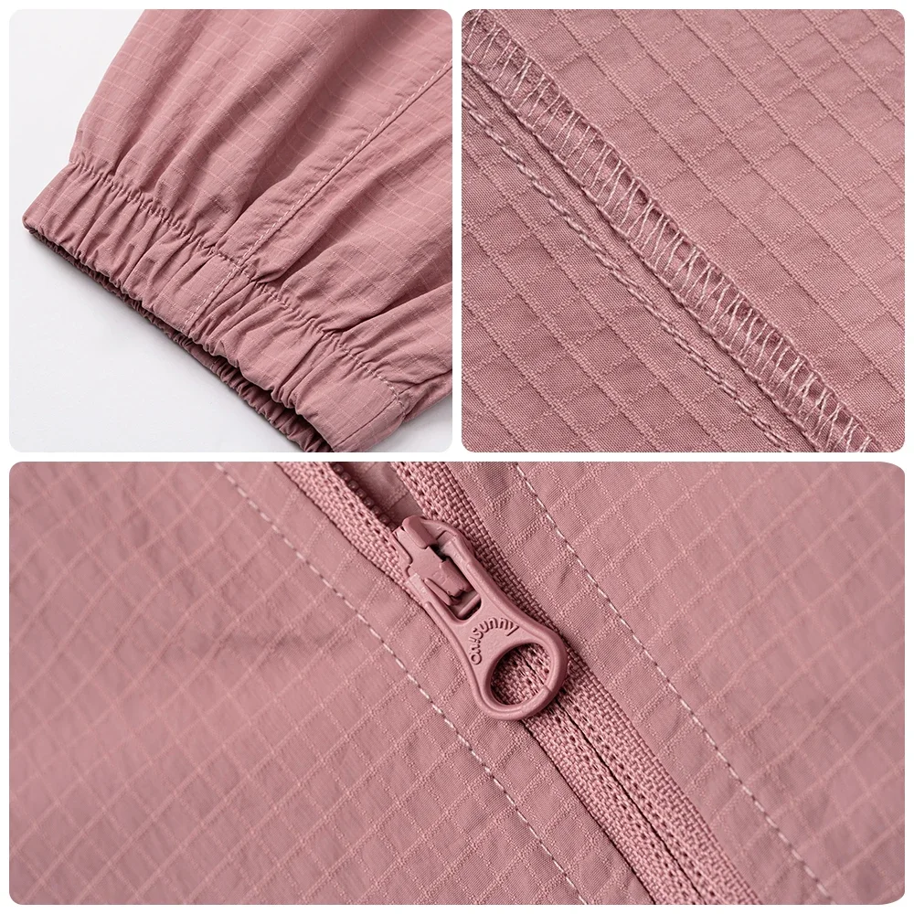 OhSunny Vestes de randonnée unisexes, coupe-vent rafraîchissant à séchage rapide UPF50 + pour femmes et hommes, veste de soleil légère et pliable pour l'extérieur d'été