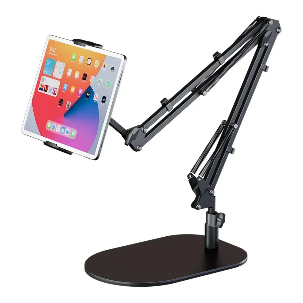Adjustable Long Arm Metal Tablet Stand Phone Holder Bed Desktop Telescopic Lazy Bracket Support IPad Smartphone Holder 3-10''