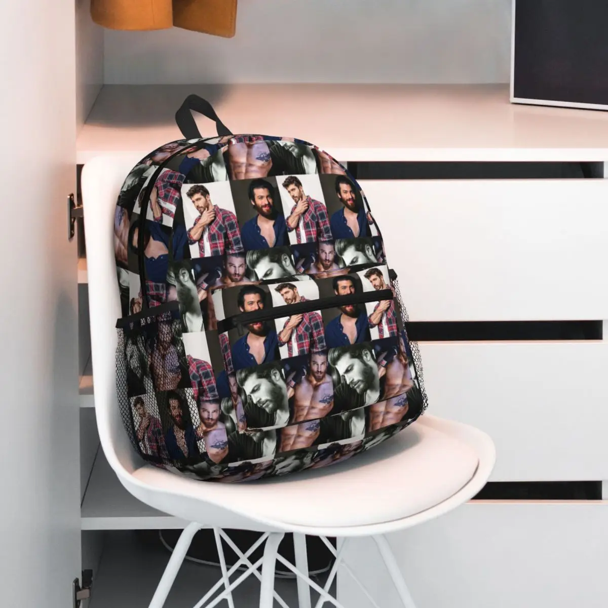 Actor Can Yaman Photo Student Backpack School Bag Hiking Travel Daypack for Boys Girls Bookbag Shoulder Bags