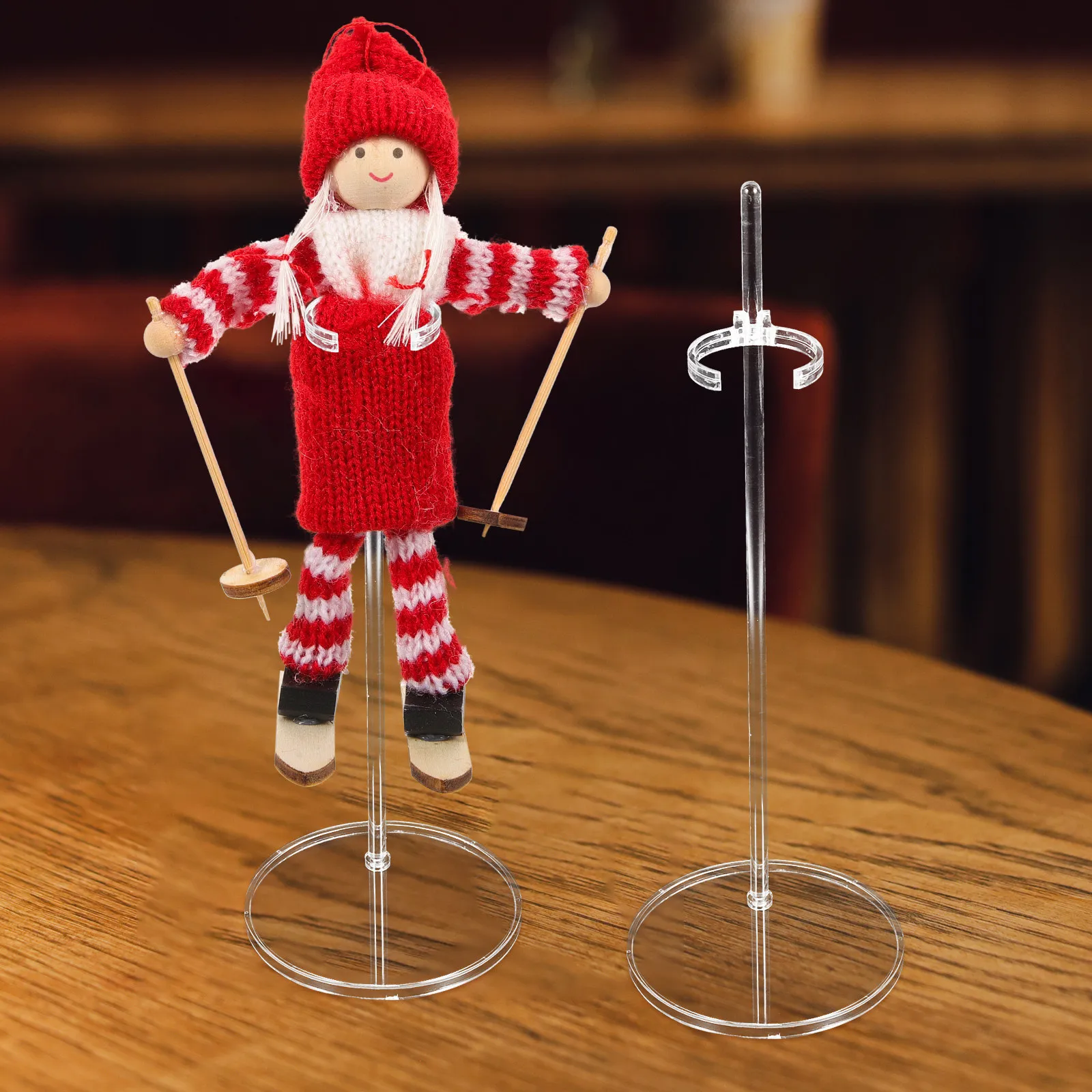 8Pcs Transparent Action Figure Display Stands Plastic Adjustable Waist Clips for 11-13In Miniature Display Rack