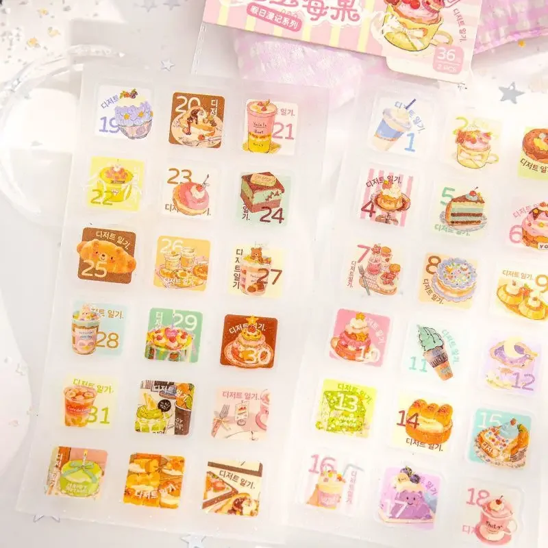 Leisure Day Cartoon Flash Sand Cut Film Stickers Ancient Early Instagram Cute Pet Collage Material Stickers