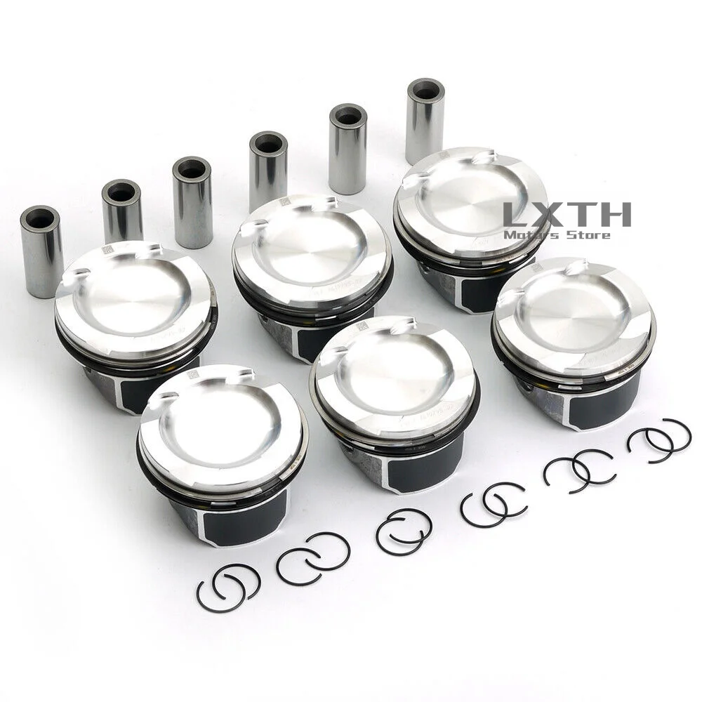 6Pcs Pistons & Rings Set Φ84mm A11257610295 A11257577586  For BMW E82 E90 E60 135i 335i 535i 740i N54B30