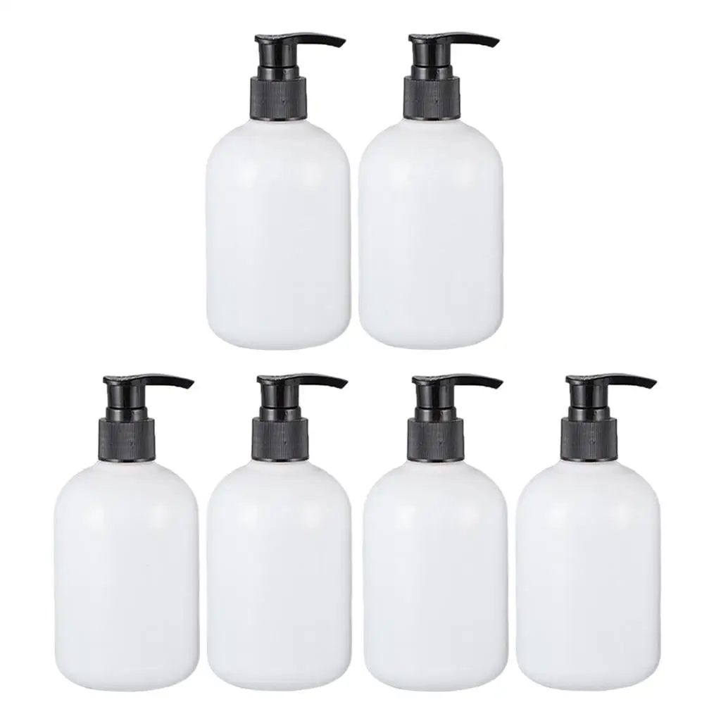 6 lot 12oz Shampoo Pump Bottles Refillable Cream Emulsion Dispensing Containers