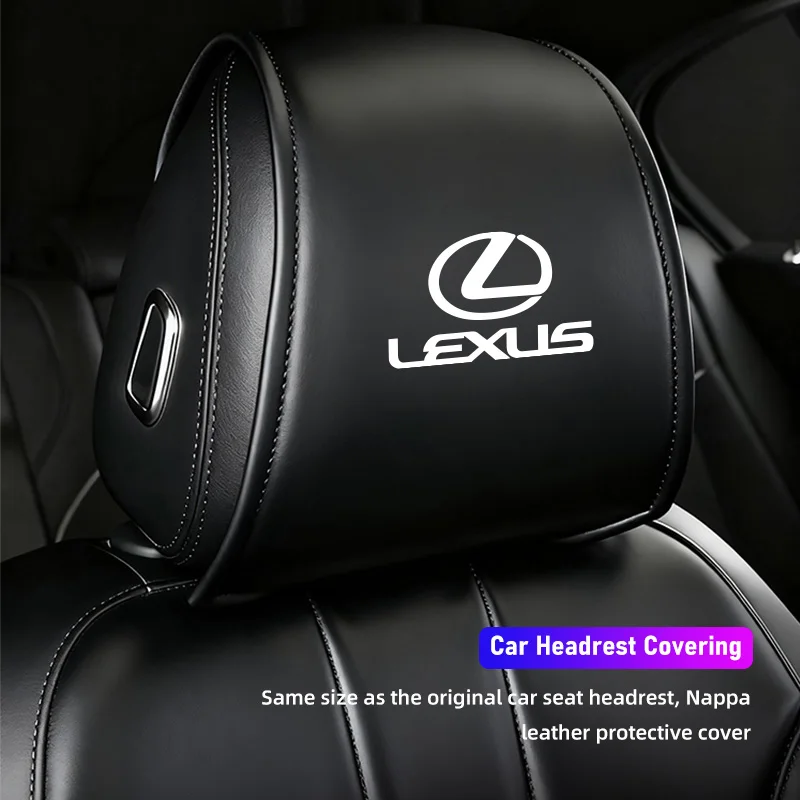 

Наклейки на автомобиль, 2 шт., качественные кожаные накладки на подголовники сидений, аксессуары для Lexus F-SPORT ES RX NX LS UX LM LX GX LC RZ IS CT GS