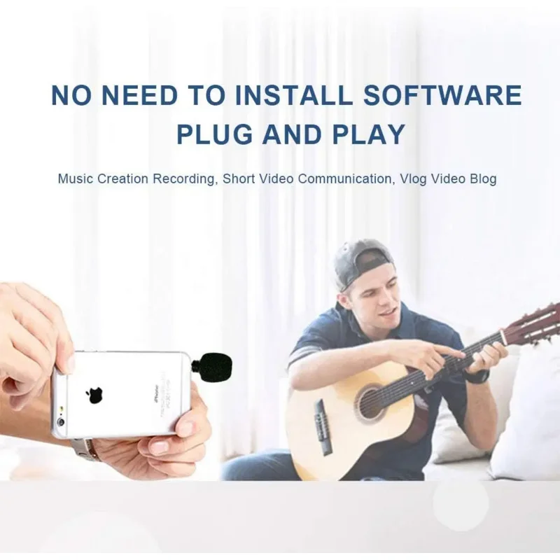 CANFON-ميكروفون مكثف صغير لأجهزة iOS ، حساسية عالية ، مثالية للبودكاست ، يوتيوب ، فيس بوك