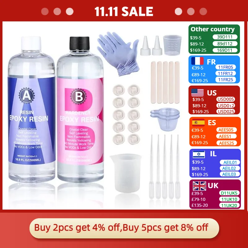 Набор кристально чистой эпоксидной смолы 1:1