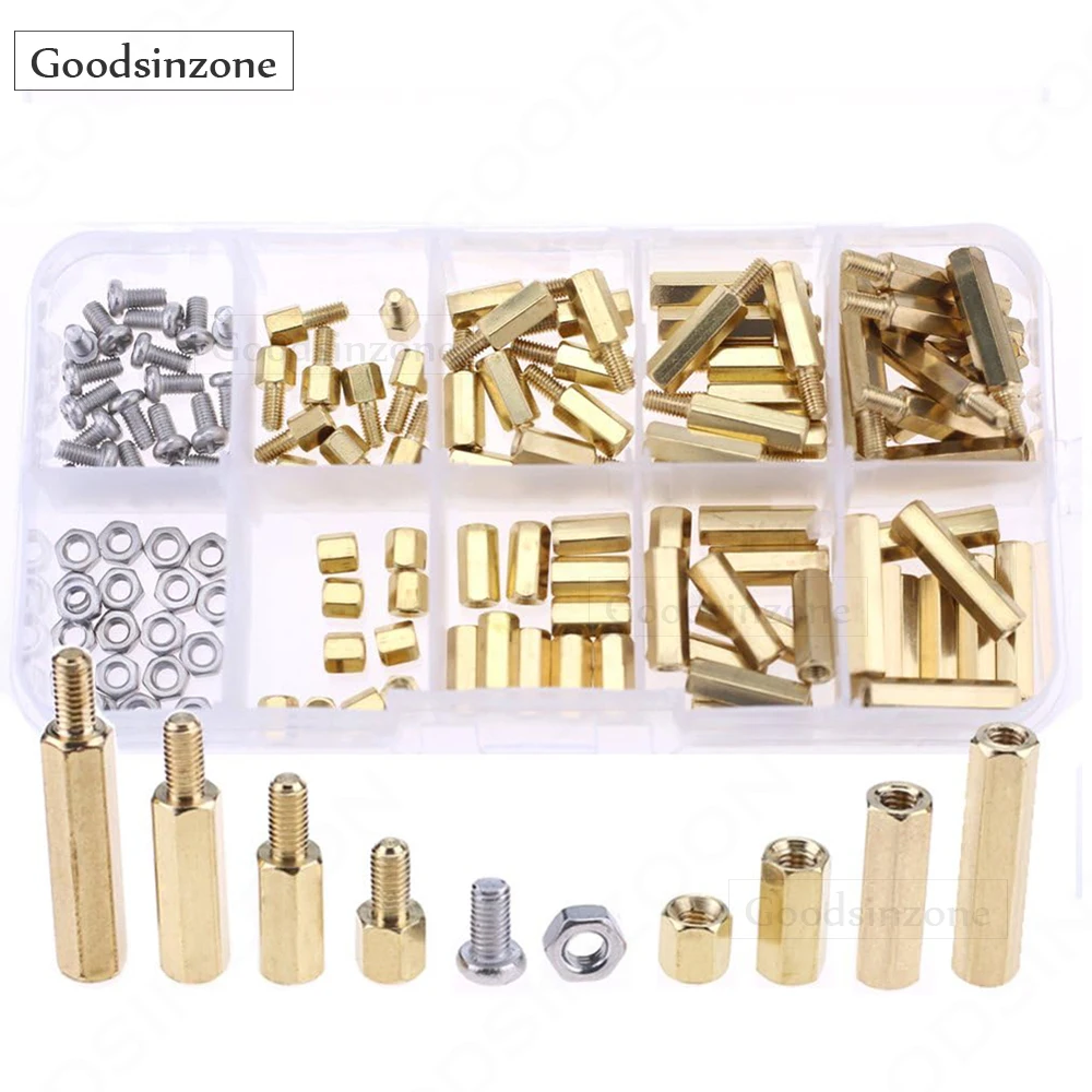 

Набор из 120 латунных стойок и винтов M3 – ассортимент шпилек (мужских/женских) для Arduino, проектов DIY