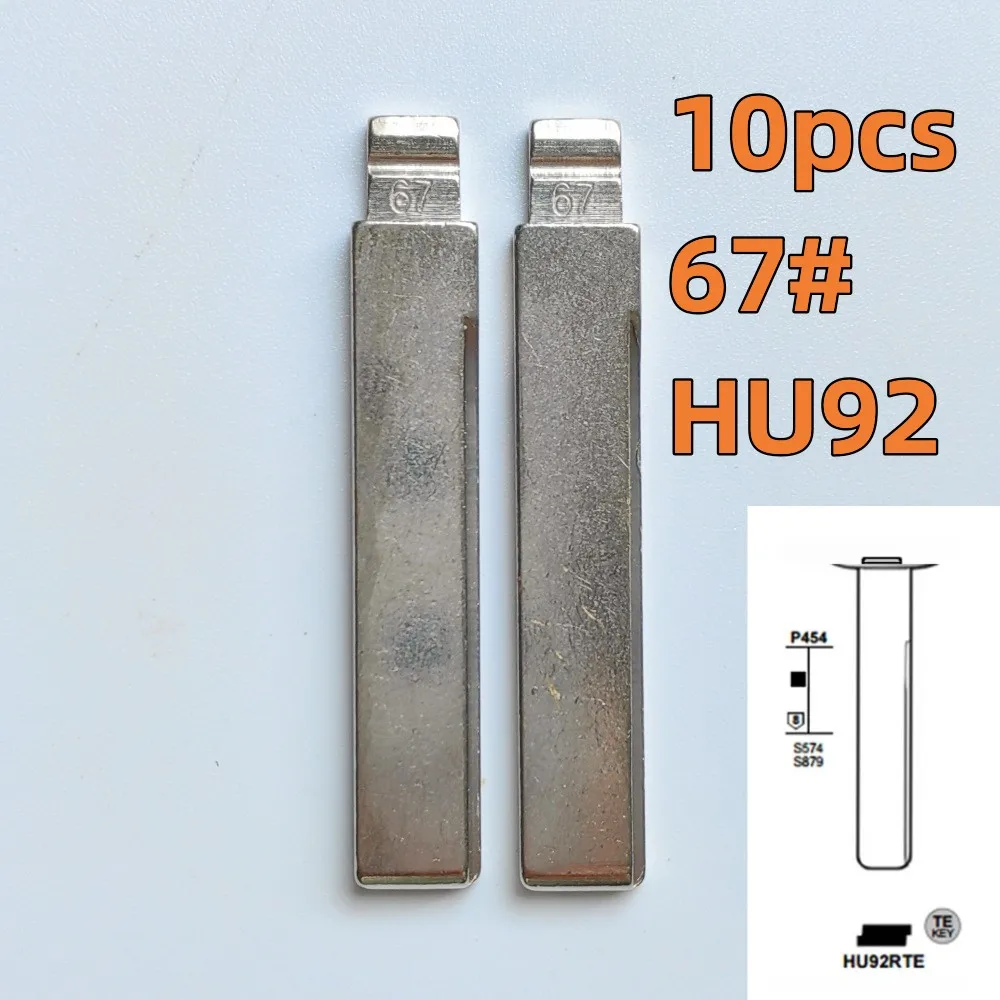 

10 шт. 67 # Металлический ключ-заготовка HU92 Uncut Flip для пультов KD Keydiy VVDI, универсальный, №67, для автомобильных ключей-пультов
