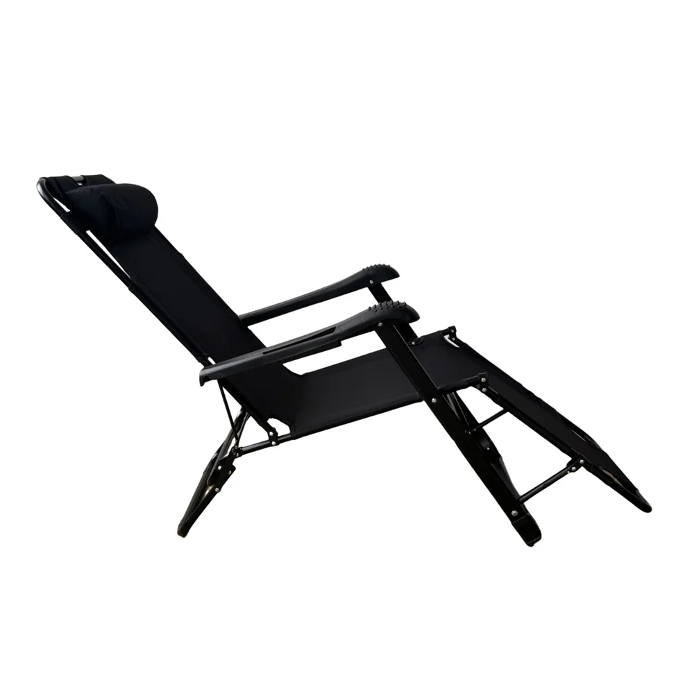 

Luxury Premium Folding Leisure Chair Black Oxford Fabric Side Cup Holder Durable Zero Gravity Adjustable Design for Outdoor Use